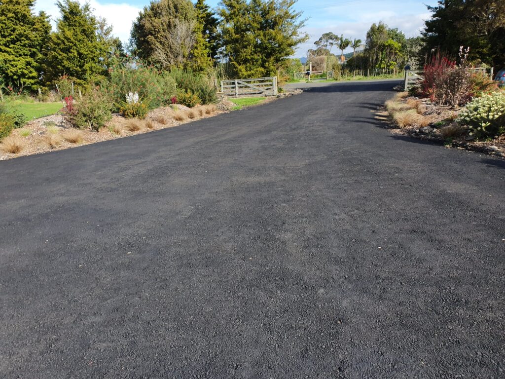recycled asphalt long driveway